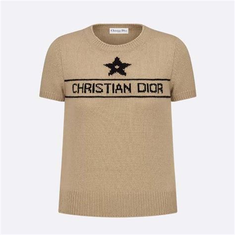 dior beige casual|Dior women's short sleeve sweaters.